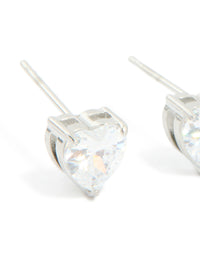 Stainless Steel Heart Prism Stud Earrings - link has visual effect only
