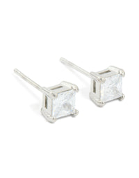 Stainless Steel 5MM Prism Square Stud Earrings - link has visual effect only