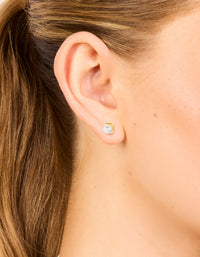 Gold Plated Surgical Steel 6mm Prism Stud Earrings - link has visual effect only