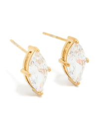 Gold Plated Surgical Steel 10MM Novelty Prism Stud Earrings - link has visual effect only
