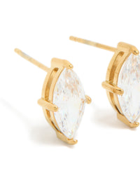 Gold Plated Surgical Steel 10MM Novelty Prism Stud Earrings - link has visual effect only