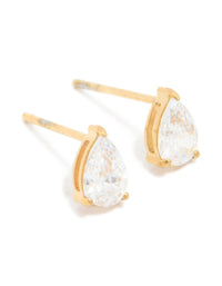 Gold Plated Surgical Steel 6mm Pearl Prism Stud Earrings - link has visual effect only