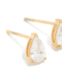 Gold Plated Surgical Steel 6mm Pearl Prism Stud Earrings - link has visual effect only