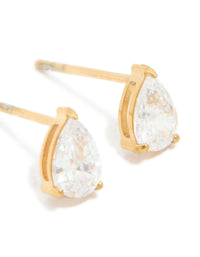 Gold Plated Surgical Steel 6mm Pearl Prism Stud Earrings - link has visual effect only