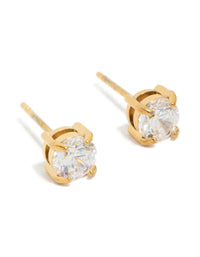 Gold Plated Surgical Steel 5mm Prism Stud Earrings - link has visual effect only