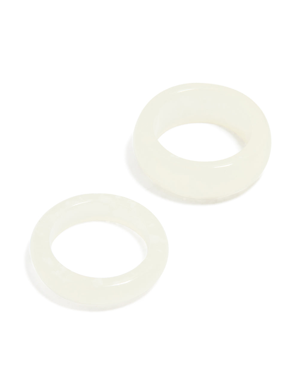 White Acrylic Marbled Rings 2-Pack