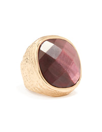 Gold Burgundy Jewel Rock Ring - link has visual effect only