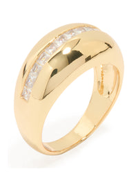 Gold Plated Cubic Zirconia Embellished Line Ring - link has visual effect only