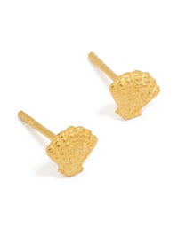 Gold Plated Sterling Silver Shell Earrings - link has visual effect only