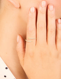 Gold Plated Sterling Silver Adjustable Nail Ring - link has visual effect only