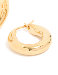 Waterproof Gold Plated Stainless Steel Chunky Hoop Earrings - link has visual effect only