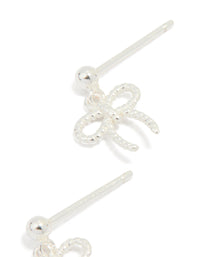 Sterling Silver Bow Drop Earrings - link has visual effect only