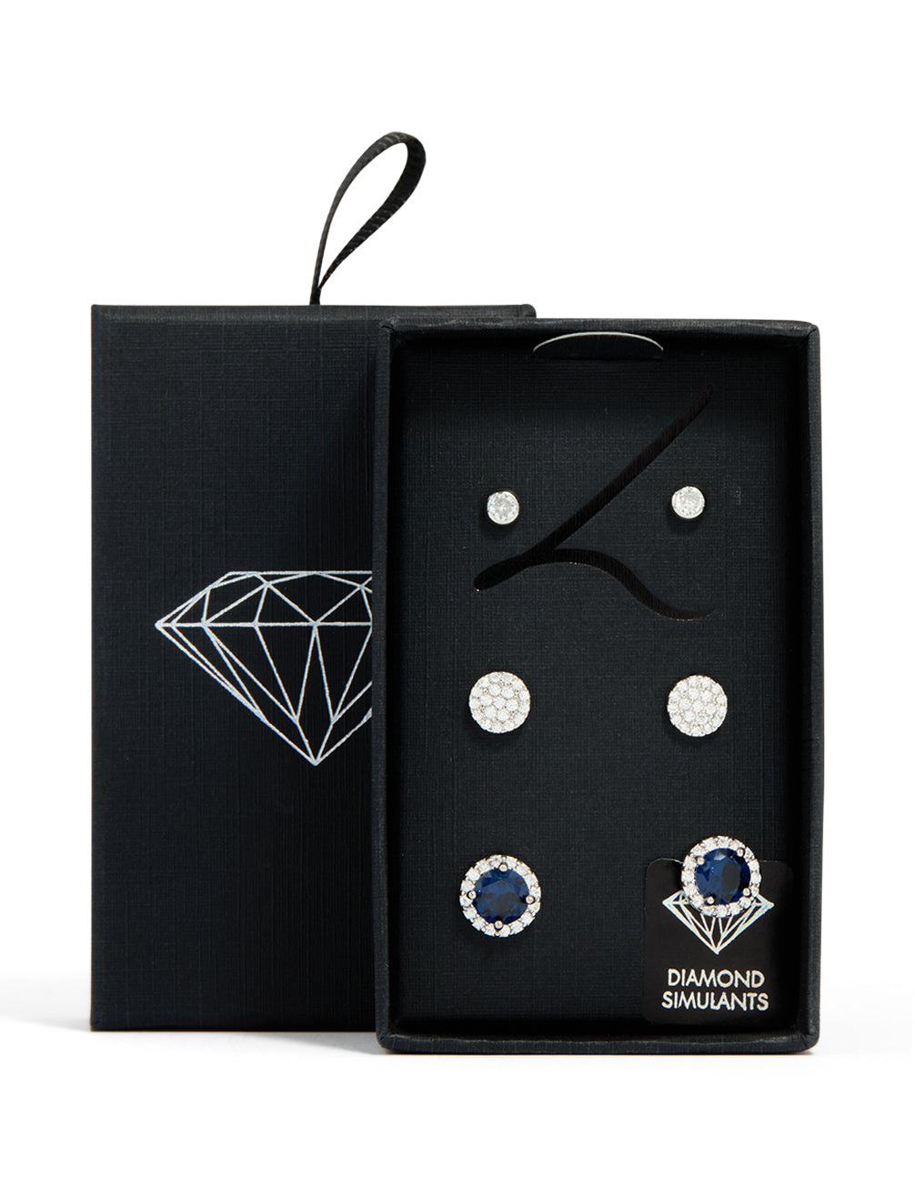Silver Blue & Clear Cubic Zirconia Earrings 3-Pack