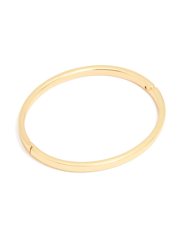 Gold Simple Hinged Bangle