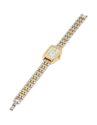 Mixed Metal Rectangle Roman Numerals Watch - link has visual effect only