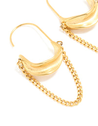 Waterproof Gold Plated Stainless Steel Chain Hoop Earrings - link has visual effect only