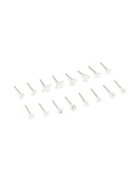 Silver Cross & Star Stud Earrings 8-Pack - link has visual effect only