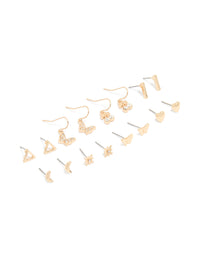 Gold Mixed Diamante Cherry Earrings 8-Pack - link has visual effect only