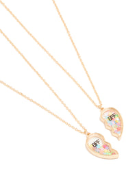 Kids Gold Shaker Heart BFF Pendant Necklaces 2-Pack - link has visual effect only