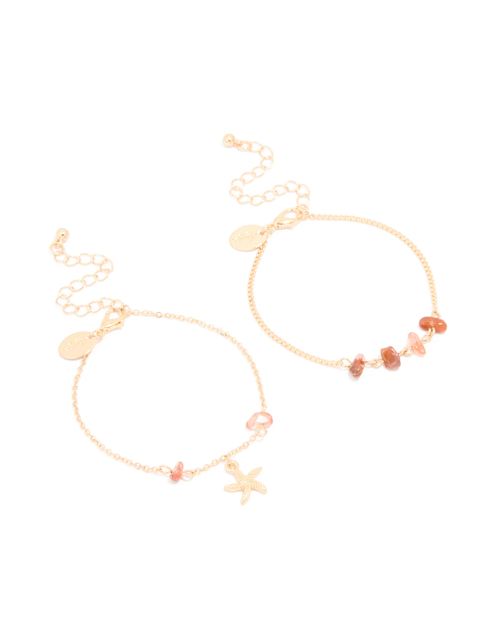 Gold Starfish Chip Bracelets 2-Pack
