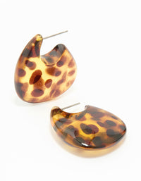 Leopard Print Acrylic Thick Bubble Hoop Earrings - link has visual effect only