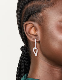 Silver Diamante Loop Drop Earrings - link has visual effect only