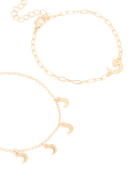 Gold Moon Celestial Bracelets 2-Pack - link has visual effect only