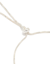 Silver Plated Cubic Zirconia Flower Toggle Bracelet - link has visual effect only