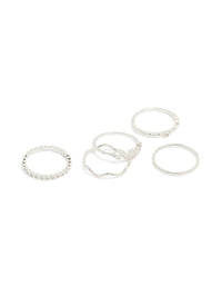 Silver Plated Squiggle Rings 5-Pack - link has visual effect only