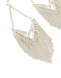 Silver Diamante Tassel Kite Earrings - link has visual effect only