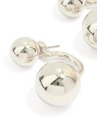 Silver Double Ball Jacket Earrings - link has visual effect only