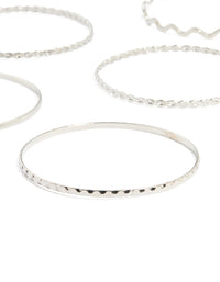 Silver Rope & Textured Bangles 10-Pack - link has visual effect only