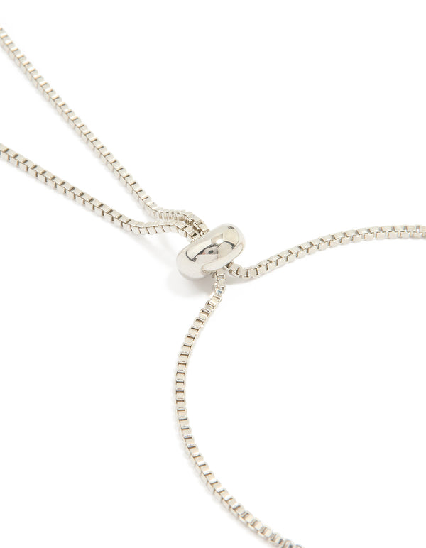 Silver Diamante Pavé Toggle Bracelet