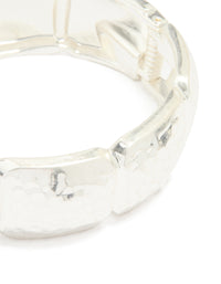 Silver Hammered Rectangle Bangle - link has visual effect only