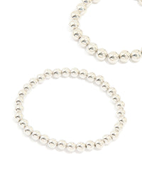Silver Ball Stretch Bracelet 3-Pack - link has visual effect only