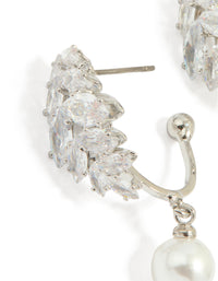 Silver Cubic Zirconia Pearl Drop Earrings - link has visual effect only