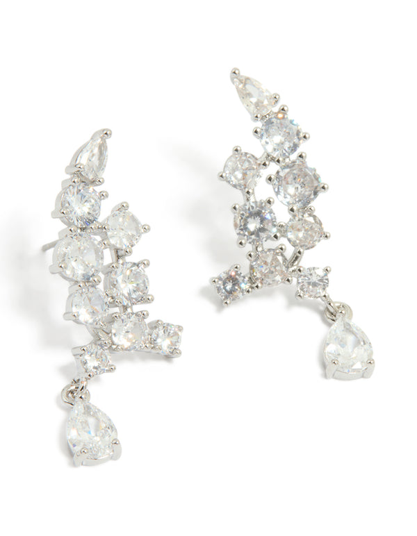 Silver Cubic Zirconia Drop Earrings