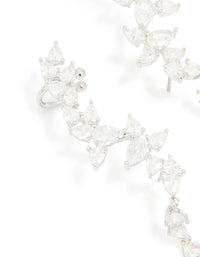 Silver Cubic Zirconia Crawler Stud Earrings - link has visual effect only