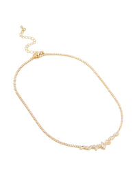 Silver Cubic Zirconia Pear Shaped Pendants Necklace - link has visual effect only