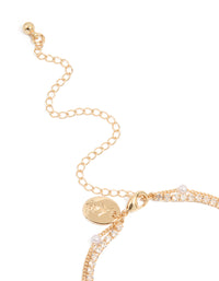 Gold Cubic Zirconia Pearl Toggle Bracelet - link has visual effect only