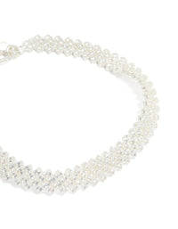 Silver Cubic Zirconia Tennis Bracelet - link has visual effect only