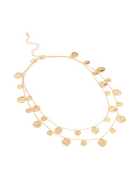 Gold Mini Organic Disc Layered Necklace - link has visual effect only