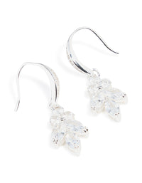 Silver Plated Cubic Zirconia Flower Vine Hook Earrings - link has visual effect only