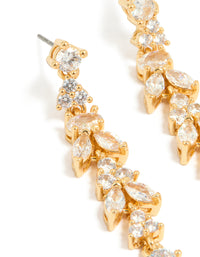 Gold Plated Cubic Zirconia Alternating Vine Linear Drop Earrings - link has visual effect only