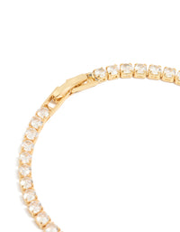 Gold Plated Cubic Zirconia Tennis Bracelet - link has visual effect only