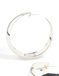 Silver Large Thin Hoop Earrings - link has visual effect only