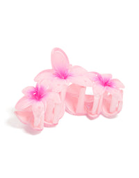 Pink Frangipani Trio Claw Clip - link has visual effect only
