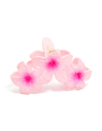 Pink Frangipani Trio Claw Clip - link has visual effect only