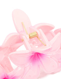 Pink Frangipani Trio Claw Clip - link has visual effect only