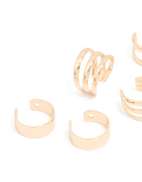 Gold Stacked Ear Cuffs 6-Pack - link has visual effect only